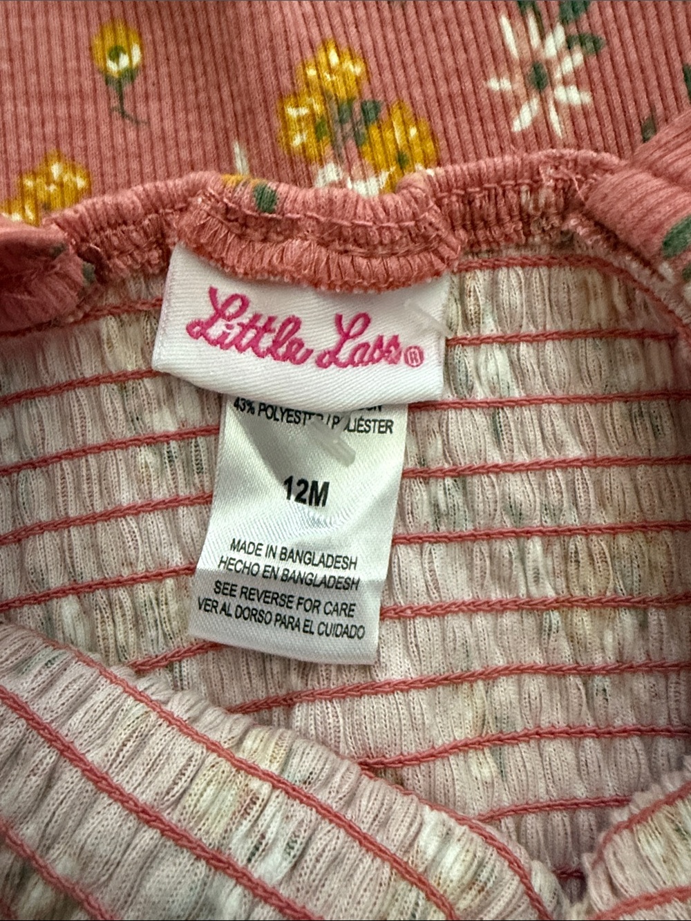 🛍 Little Lass Dusty Rose Floral Tank & Leggings Set SIZE 12 MONTHS 🛍 - Picture 2 of 4
